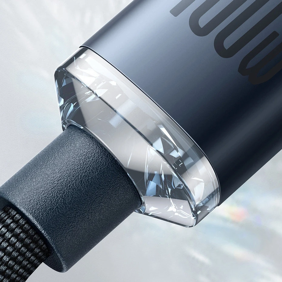 Baseus Crystal Shine USB-C – USB-C laidas 100W 2m – Violetinis