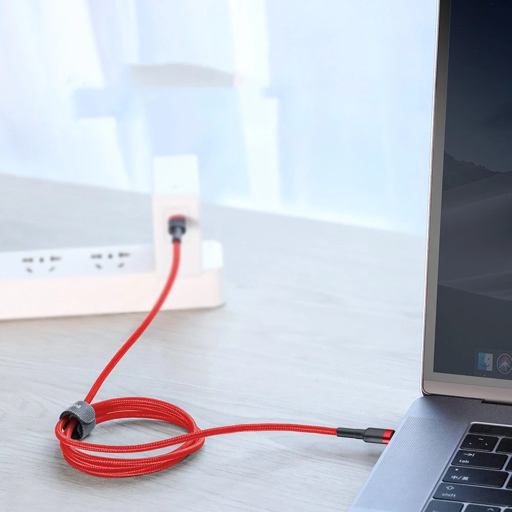 Baseus Cafule kabelis USB-C PD 2.0 QC 3.0 60W 1m - Raudonas