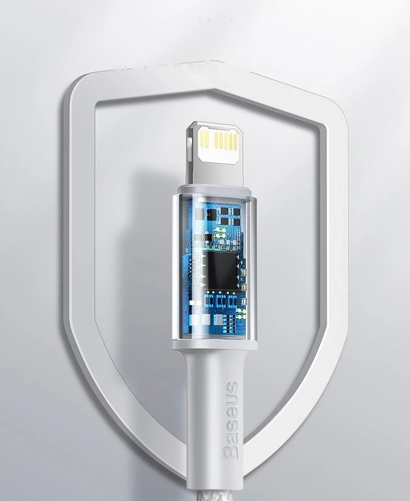 USB kabelis Baseus High Density Braided Fast Data PD 20W Type-C į Lightning 1.0m juodas CATLGD-01