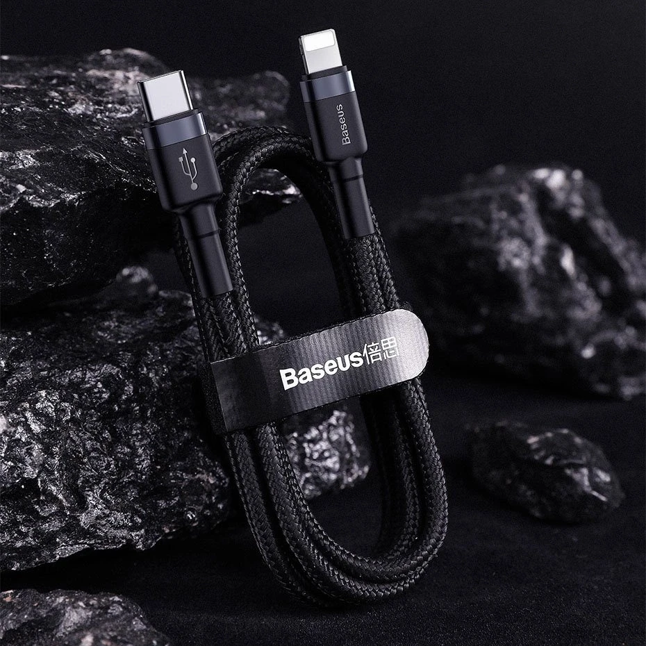 Baseus kabelis USB Type-C - Iphone PD 18W 1m - Pilkas / Juodas