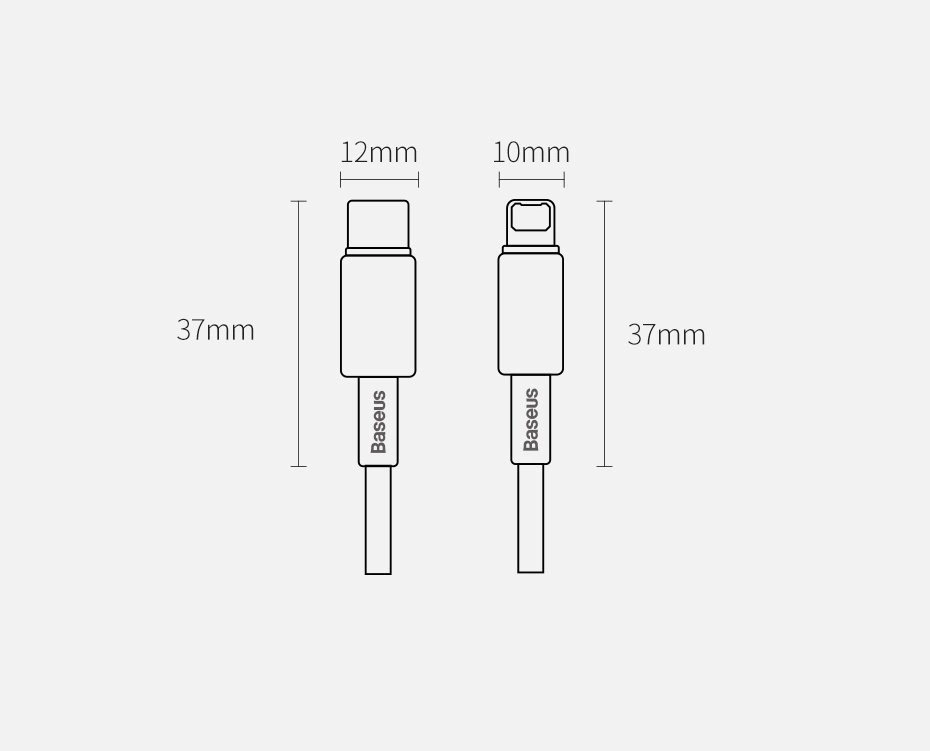 Baseus CATLWJ-A01 Lightning - USB-C PD 20W 480Mb/s 2m cable - juodas - OUTLET