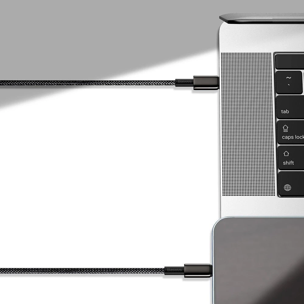 Baseus USB C tipo laidas - žaibiškai greitas įkrovimas su maitinimo šaltiniu 20W 2m Juodas (Juodas)