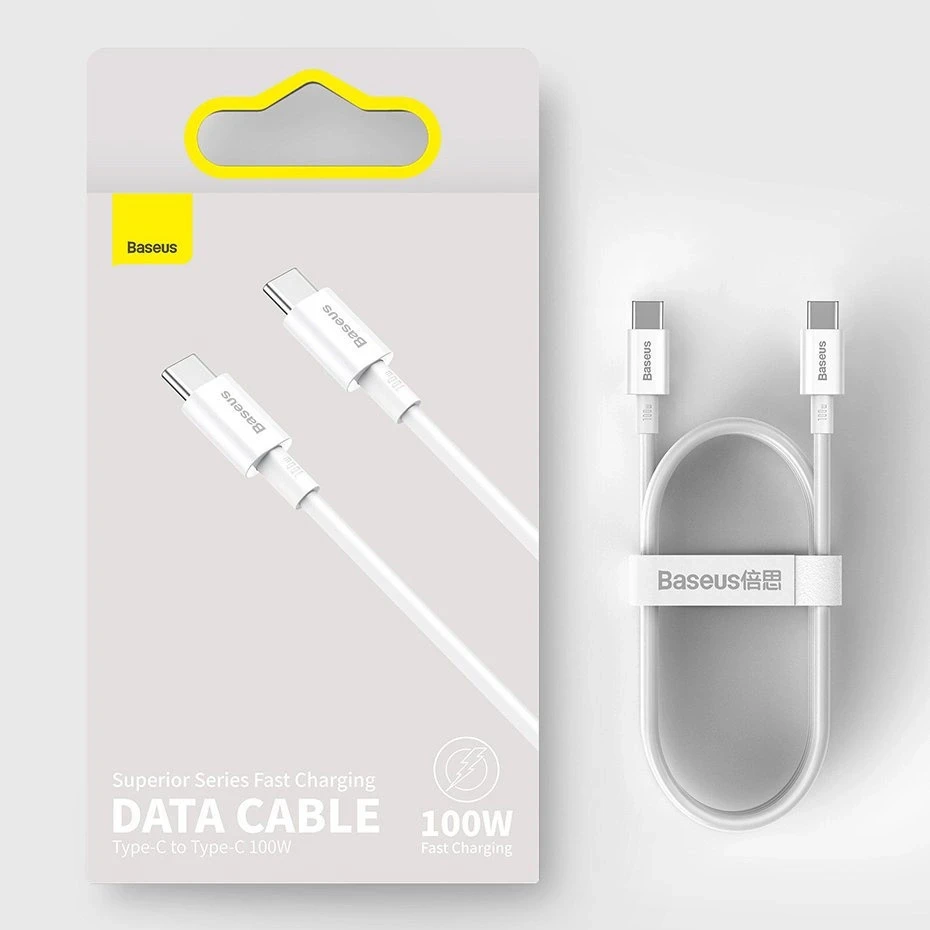 Baseus Superior serijos USB-C – USB-C kabelis 100W 2m baltas
