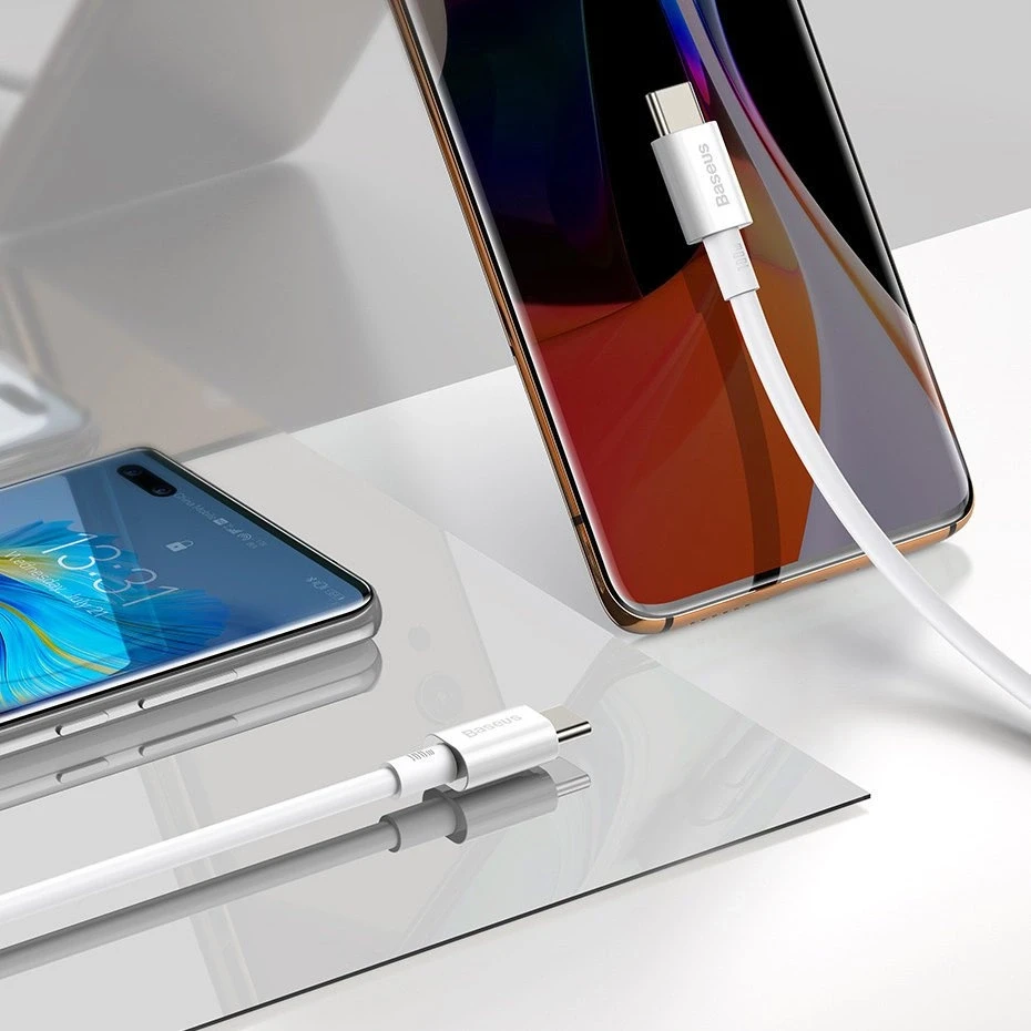 Baseus Superior serijos USB-C – USB-C kabelis 100W 2m baltas
