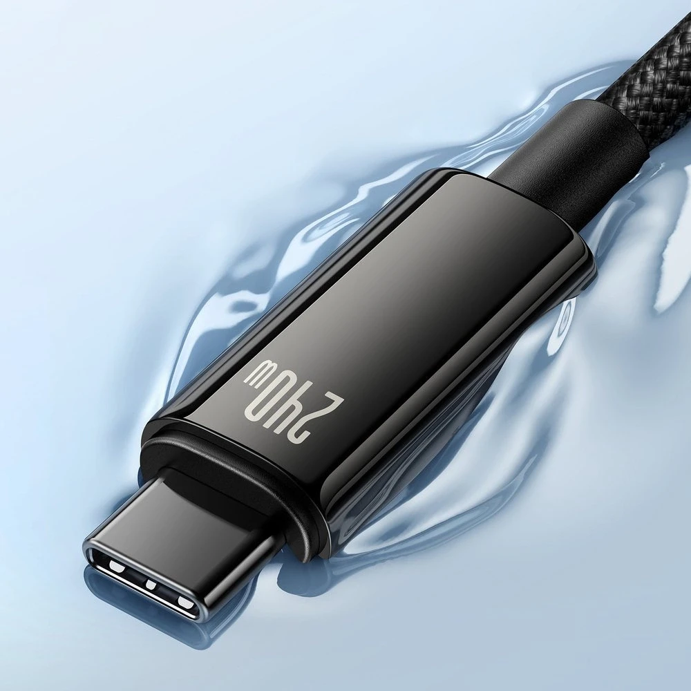USB-C į USB-C laidas Baseus Tungsten Gold 240W 1m - juodas
