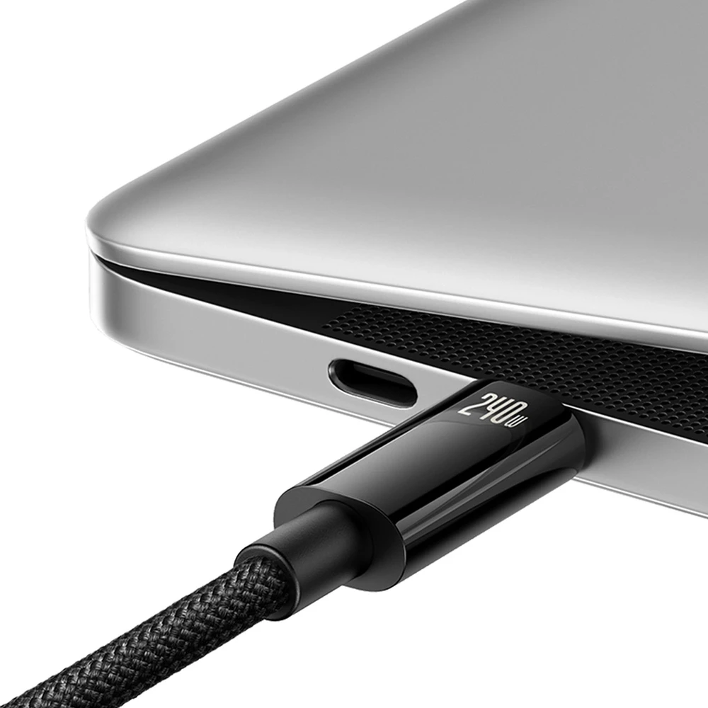 USB-C į USB-C laidas Baseus Tungsten Gold 240W 2 m (juodas)