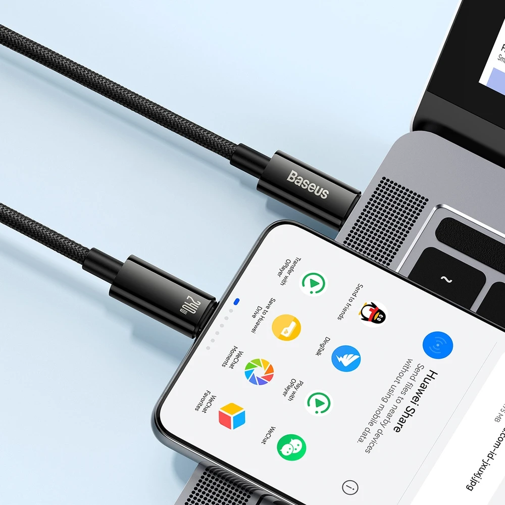 USB-C į USB-C laidas Baseus Tungsten Gold 240W 2 m (juodas)