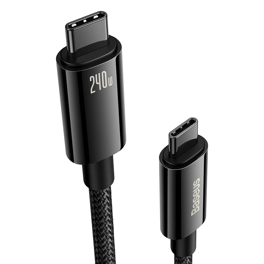 USB-C į USB-C laidas Baseus Tungsten Gold 240W 2 m (juodas)