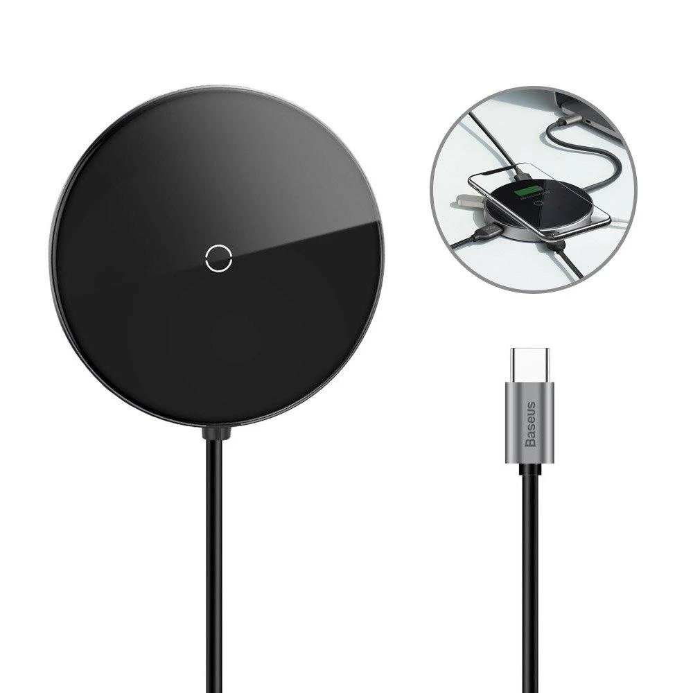 Charger induction for smartphone Baseus WXJMY-A0G (USB 2.0, USB 3.0, USB typ C, juodos spalvos)