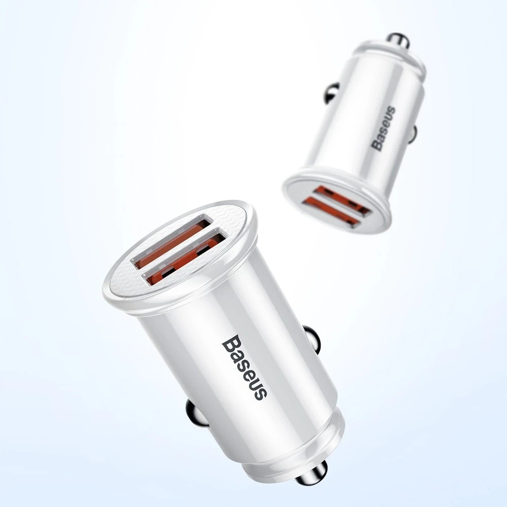 Baseus Circular automobilinis įkroviklis 2xUSB QC3.0 5A 30W - Juodas