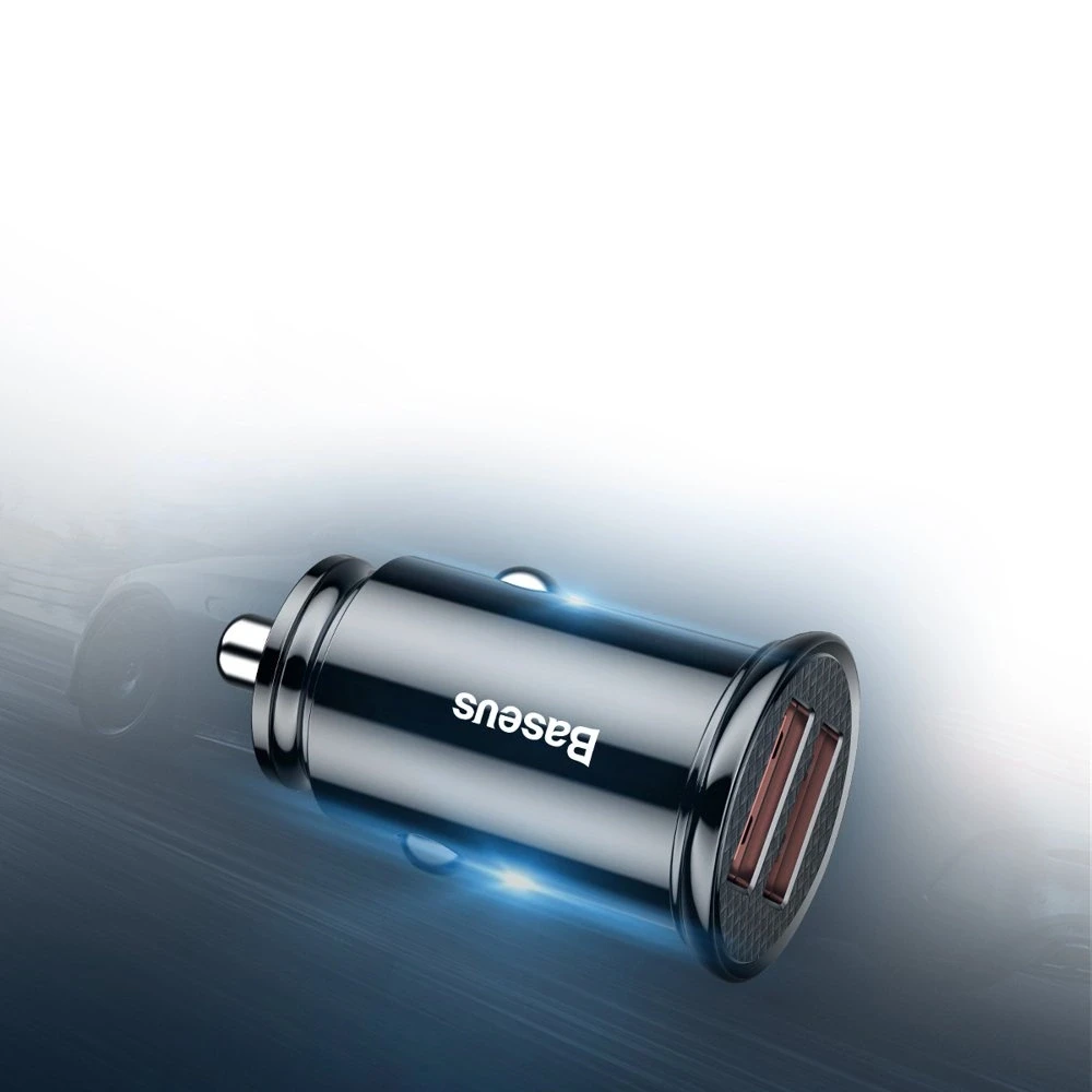 Baseus Circular automobilinis įkroviklis 2xUSB QC3.0 5A 30W - Juodas