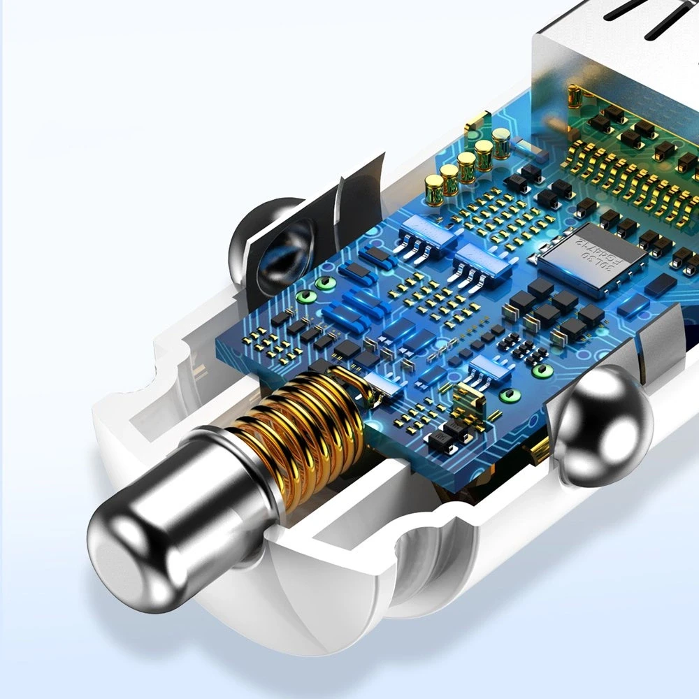 Baseus Circular automobilinis įkroviklis 2xUSB QC3.0 5A 30W - Juodas