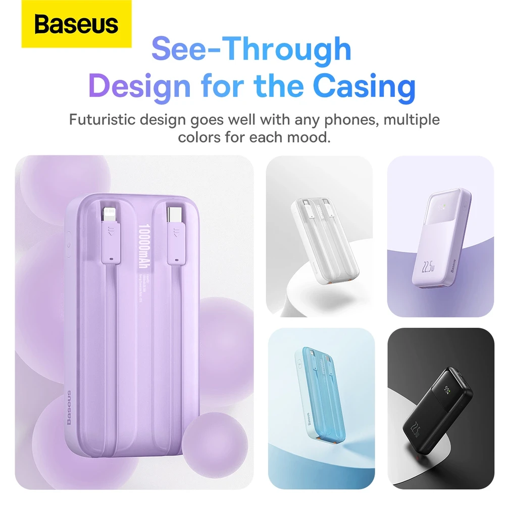 Powerbank Baseus Comet 10000mAh, 22,5W (balta)