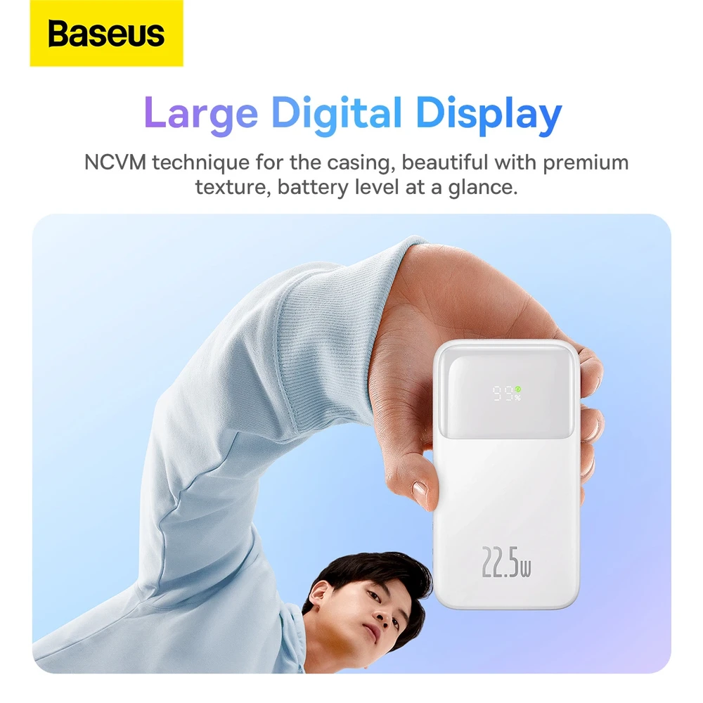 Powerbank Baseus Comet 10000mAh, 22,5W (balta)
