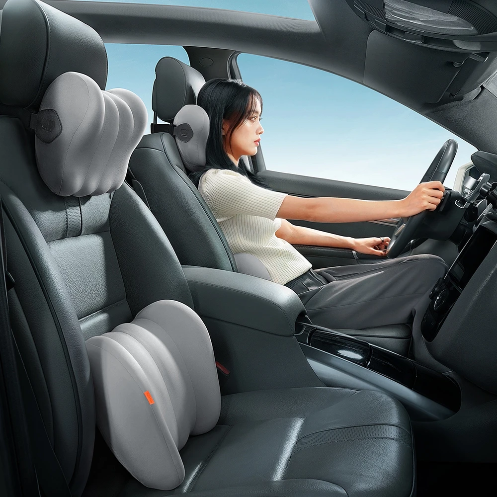 Baseus Comfort Ride automobilio galvos atramos tvirtinama pagalvė (pilka)