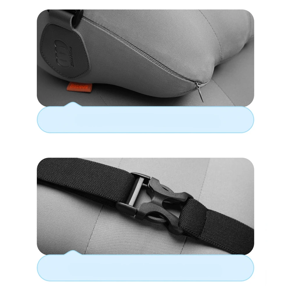 Baseus Comfort Ride automobilio galvos atramos tvirtinama pagalvė (pilka)