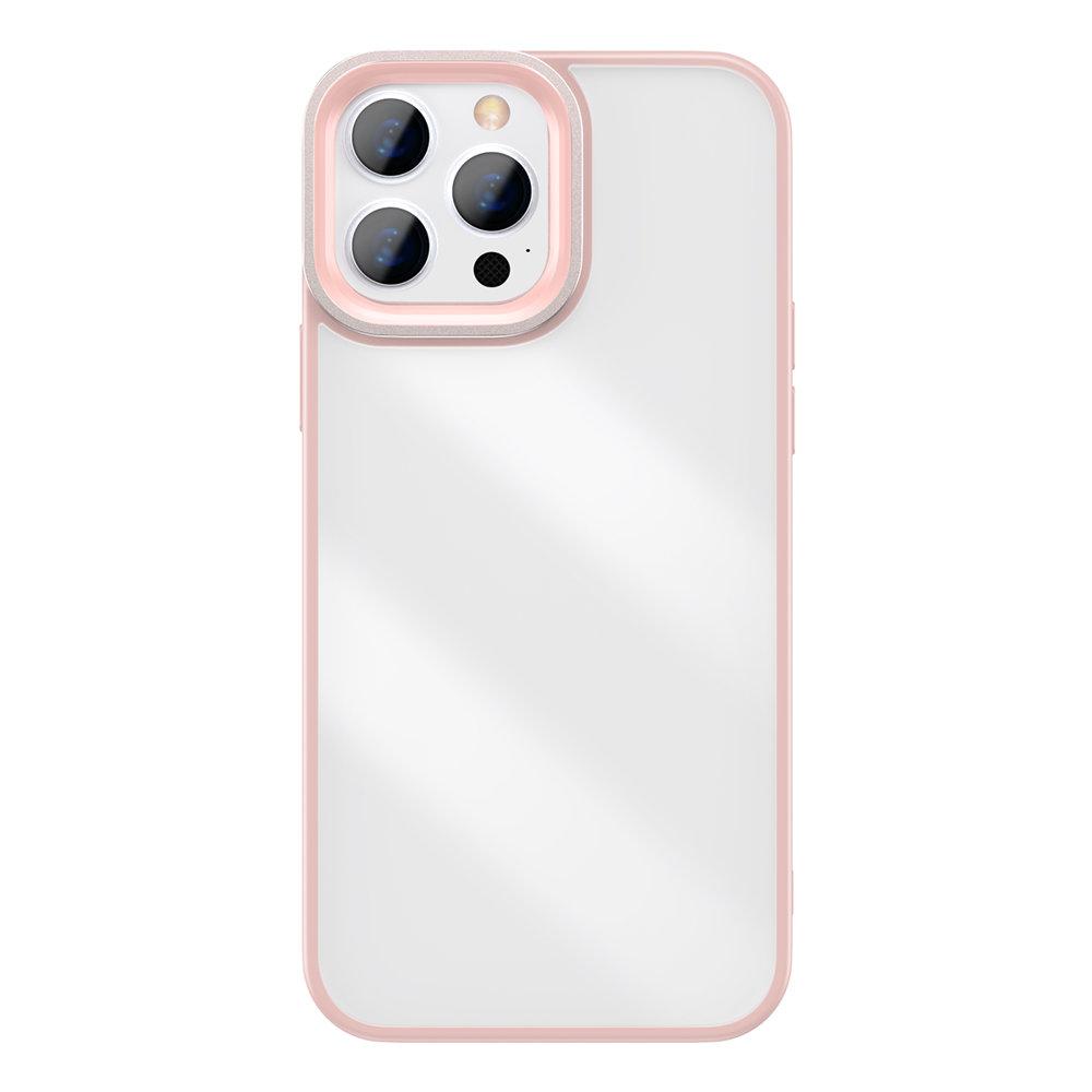 Dėklas Baseus Crystal átlátszó tok iPhone 13 Pro prietaisas (rózsaszín)