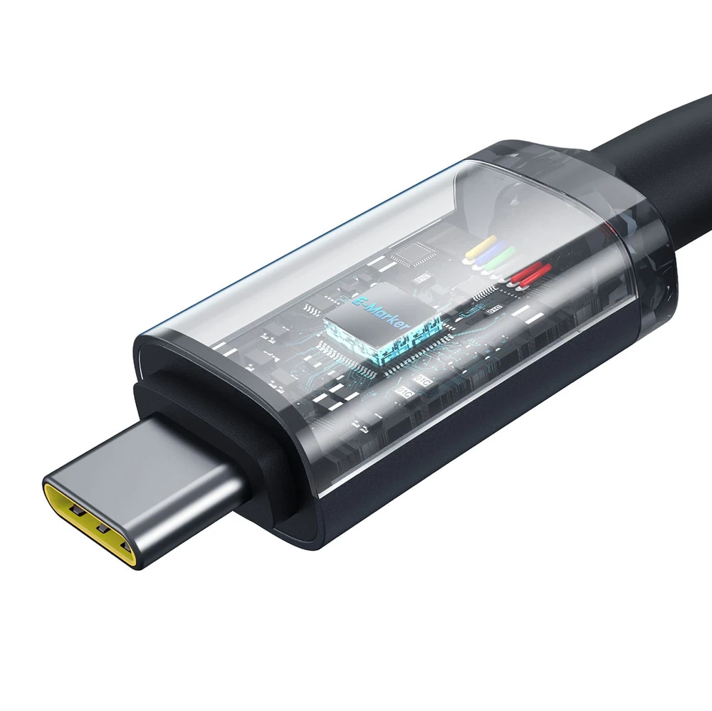 Baseus Crystal Shine Series Data kabelis USB-C - USB-C 100W 1,5m juodos spalvos