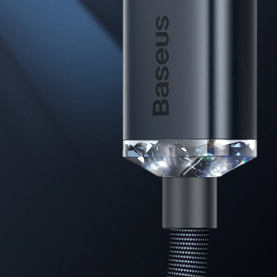 Baseus Crystal Shine kabelis USB - Lightning 2.4A 2m - Violetinis