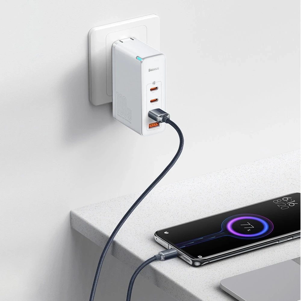 Baseus Crystal USB - USB-C laidas 100W 1.2m - Juodas
