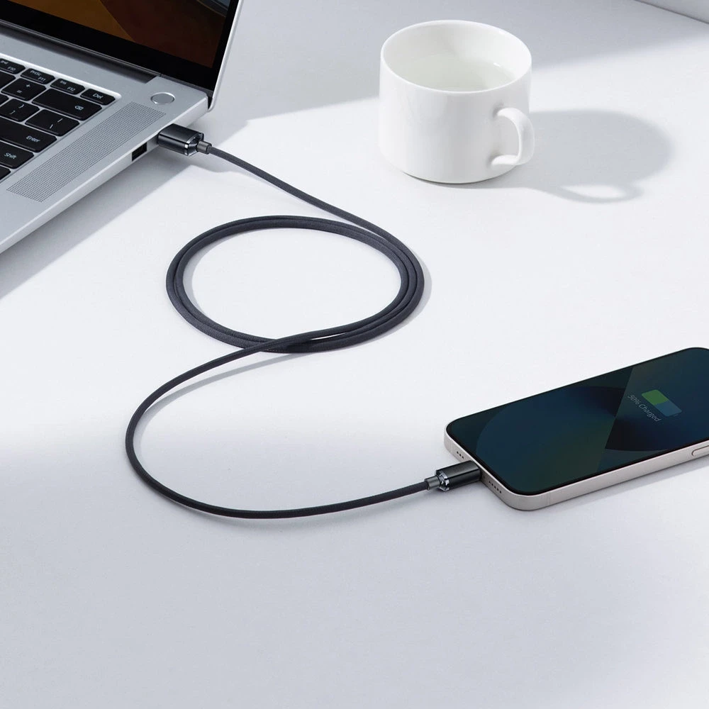 Baseus Crystal Shine kabelis USB į Lightning, 2.4A, 2m juodos spalvos