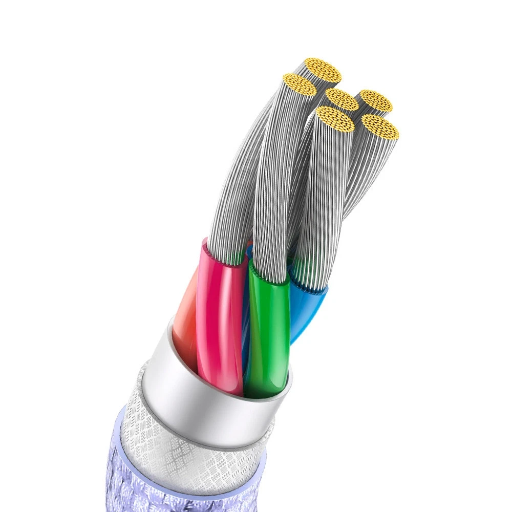 Baseus Crystal Shine USB – USB-C laidas 5A 1.2m – Violetinis