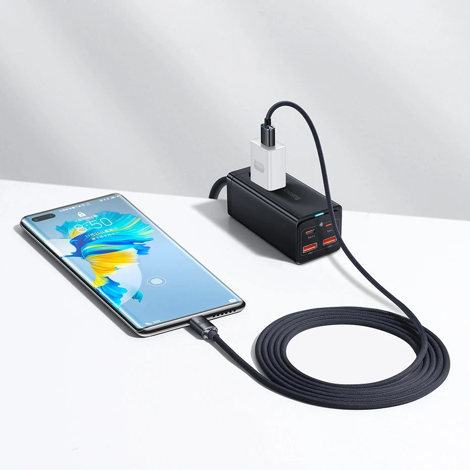 Baseus Crystal USB-USB-C laidas, 100W, 2m - juodas