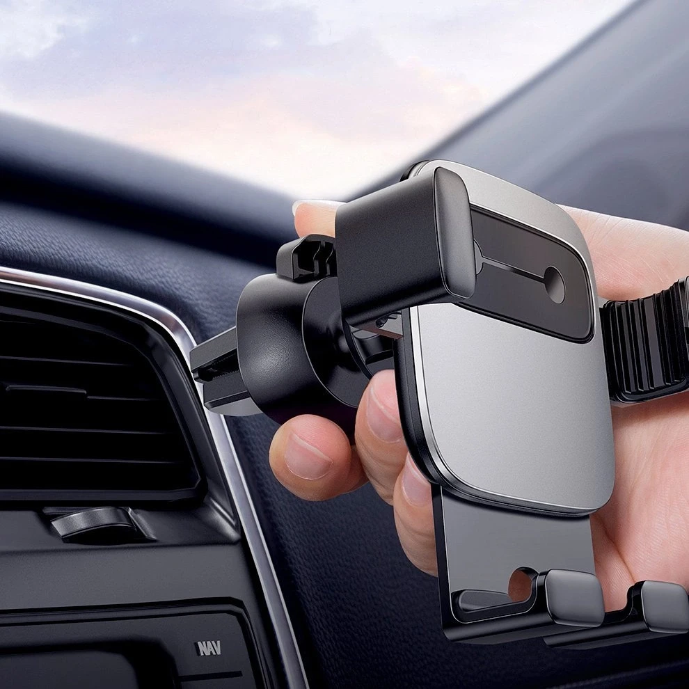 Automobilinis telefono laikiklis Baseus Cube Gravity - Juodas