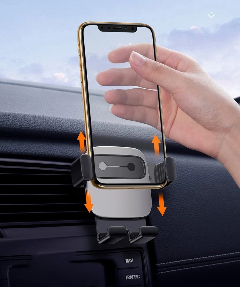 Automobilinis telefono laikiklis Baseus Cube Gravity - Juodas