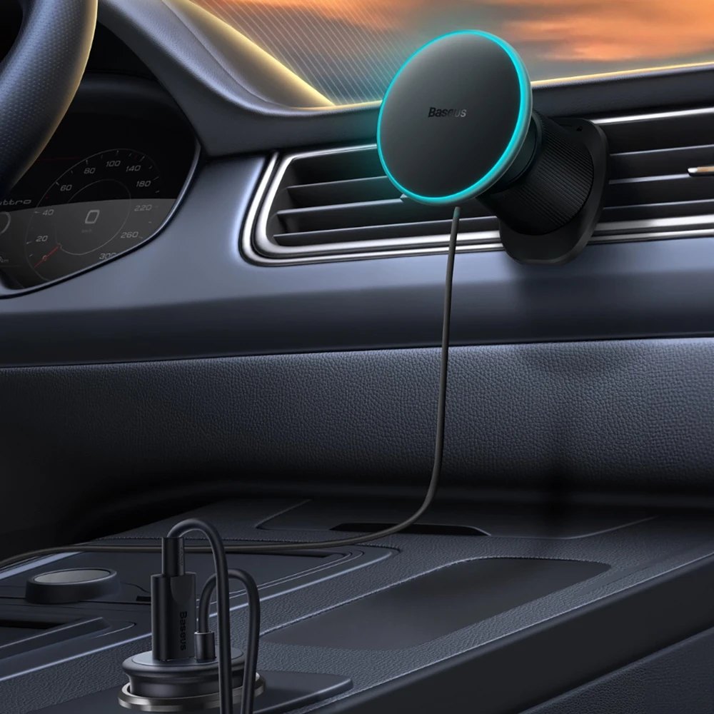Magnetinis automobilinio telefono laikiklis Baseus su belaidžiu įkrovimu CW01 (juodas)