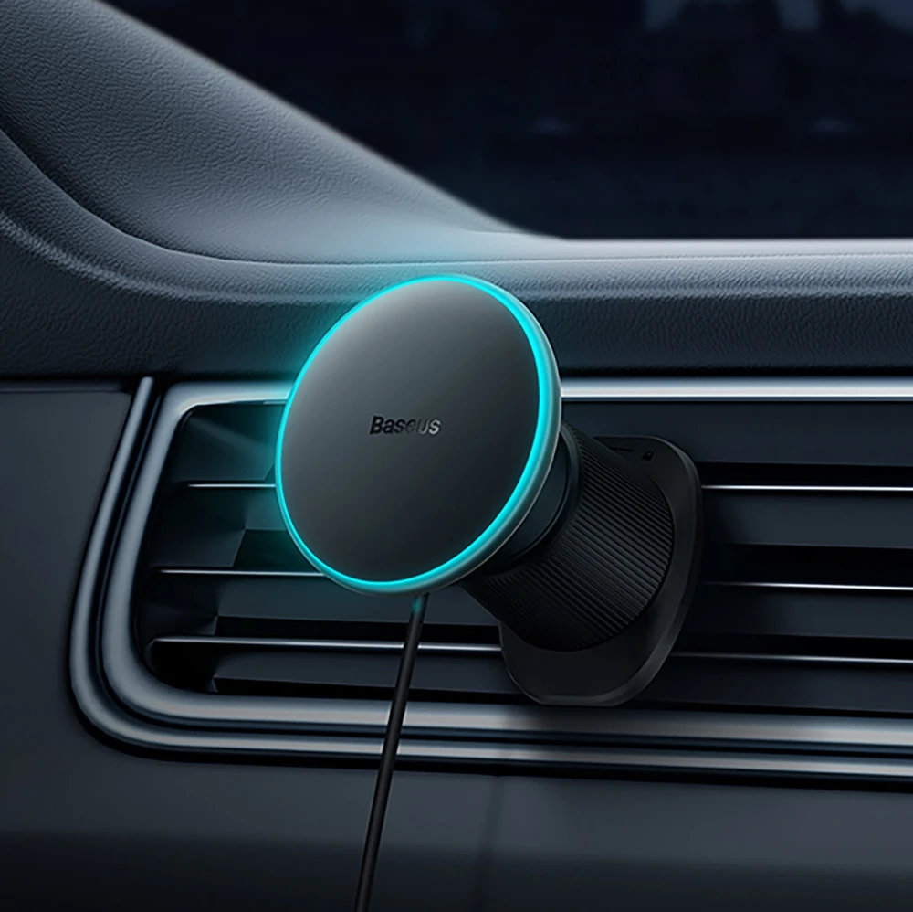 Magnetinis automobilinio telefono laikiklis Baseus su belaidžiu įkrovimu CW01 (juodas)