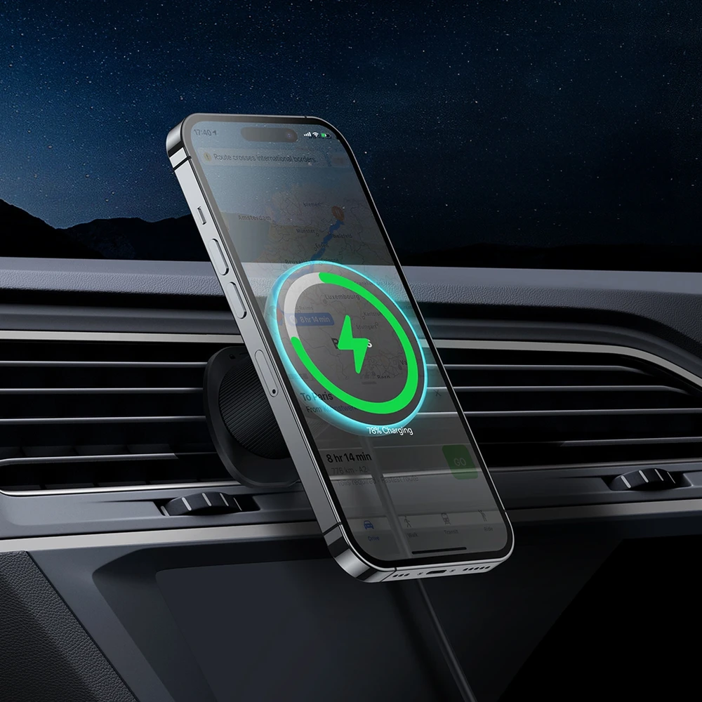 Magnetinis automobilinio telefono laikiklis Baseus su belaidžiu įkrovimu CW01 (juodas)