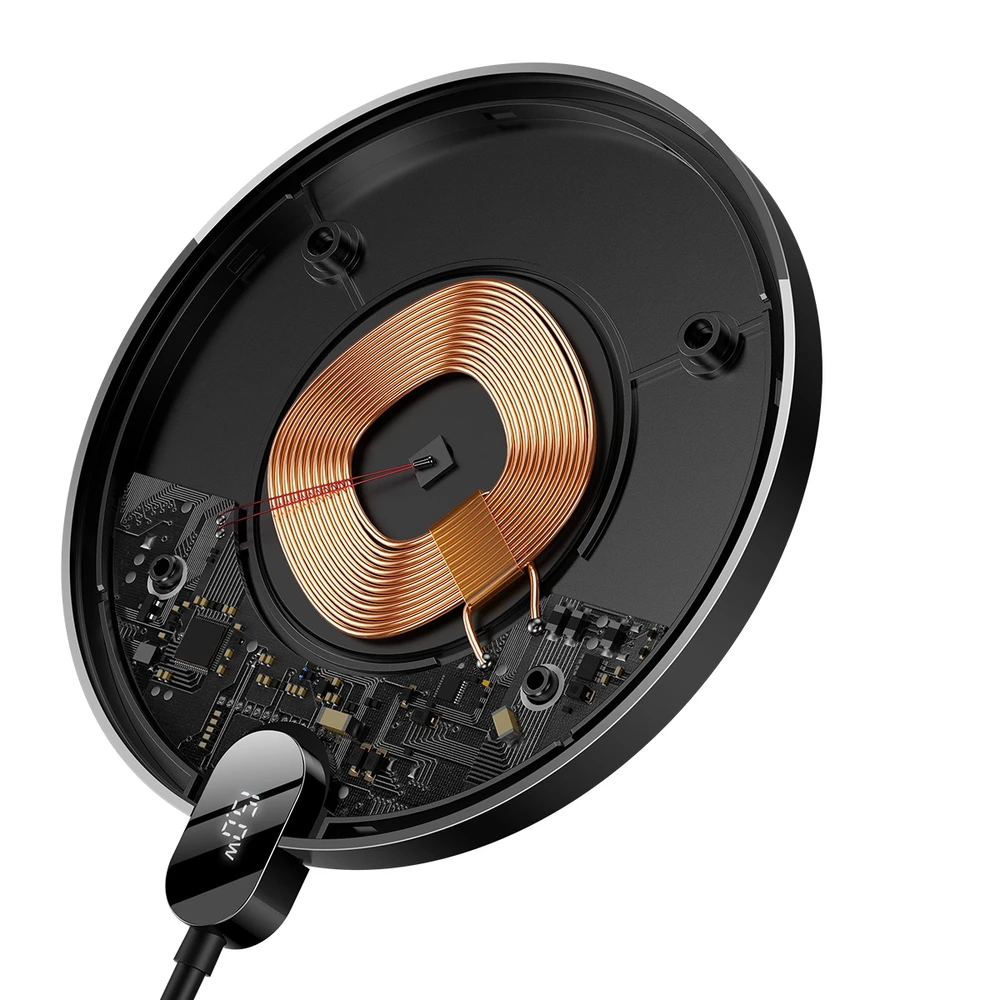 Įkroviklis belaidis Baseus Digital LED Ekranas Gen2 15W, juodas CCED000001