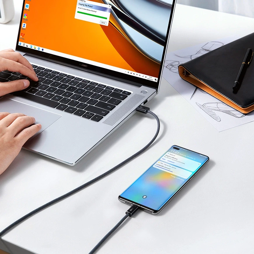 Baseus Dynamic Series USB – USB-C kabelis 100W 2m - Baltas