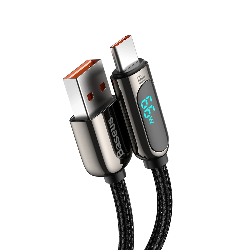 Baseus Ekranas USB - USB C kabelis 66W 1m - Juodas