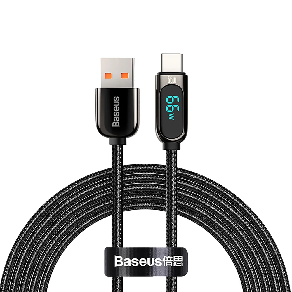 Baseus Ekranas USB - USB C kabelis 66W 1m - Juodas