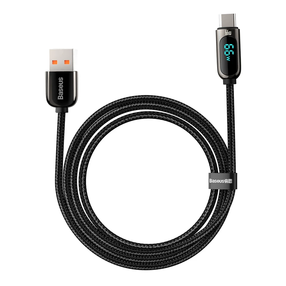 Baseus Ekranas USB - USB C kabelis 66W 1m - Juodas