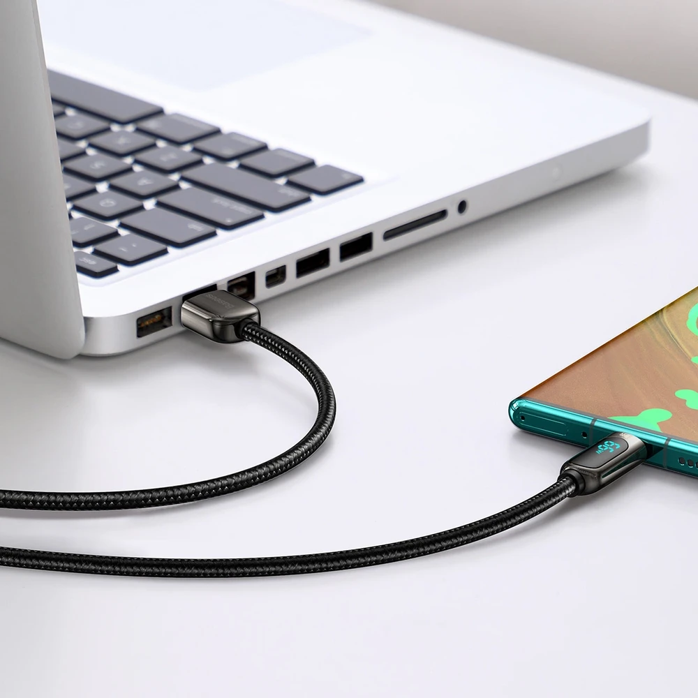 Baseus Ekranas USB - USB C kabelis 66W 1m - Juodas