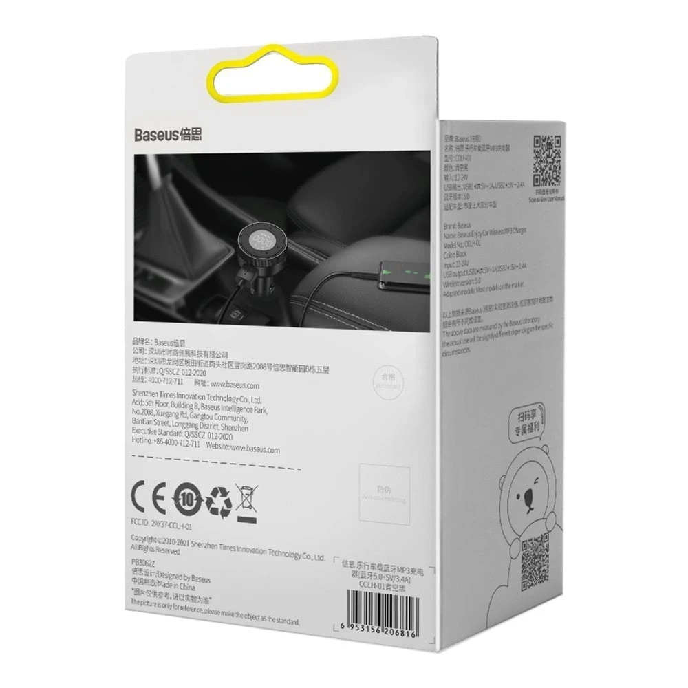 Baseus FM moduliatorius Bluetooth USB Micro SD - Juodas