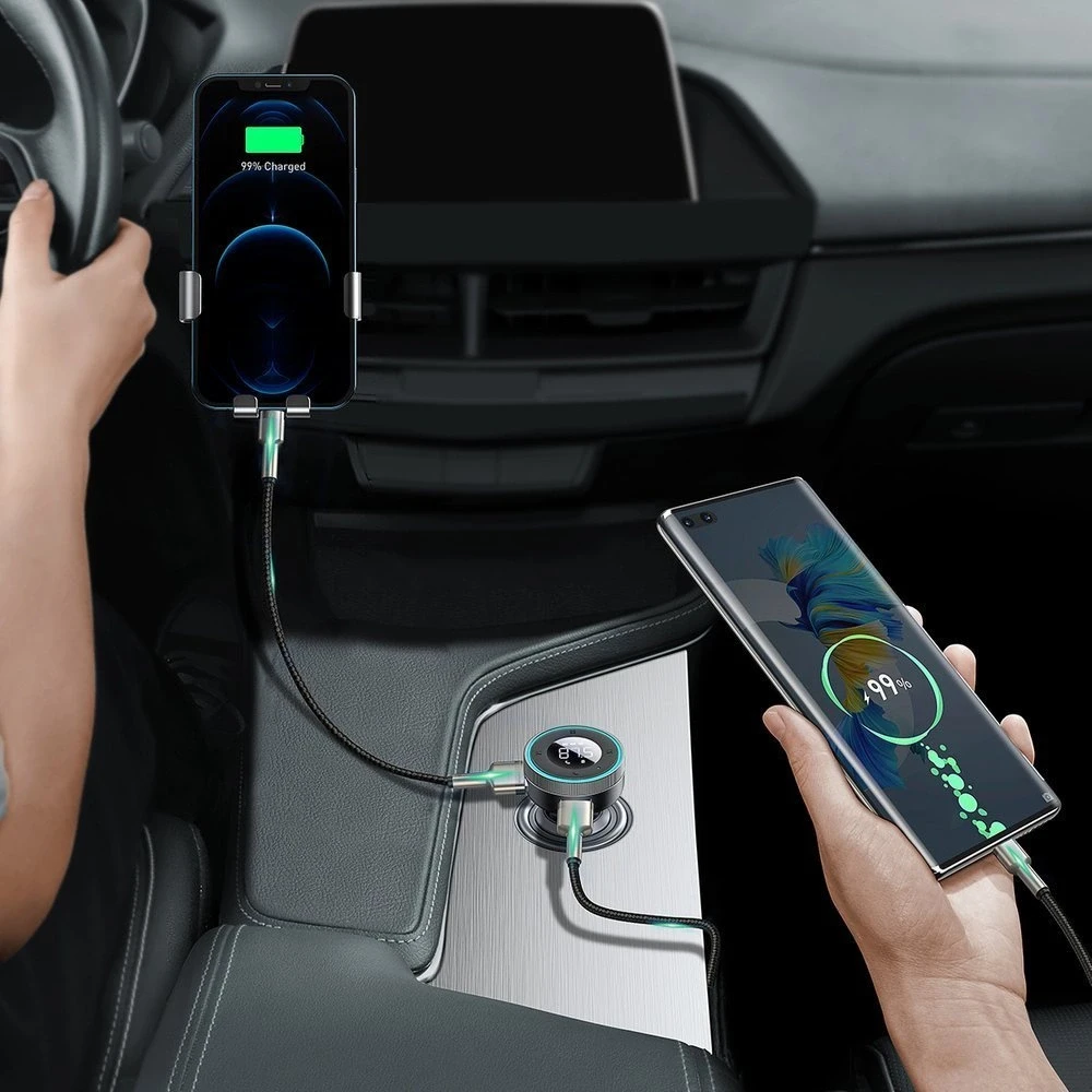 Baseus FM moduliatorius Bluetooth USB Micro SD - Juodas