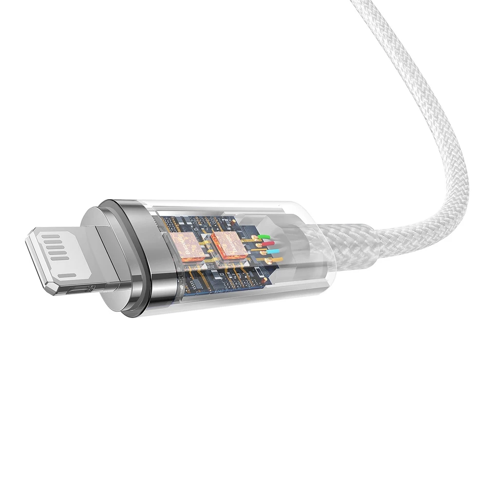 Greito įkrovimo kabelis Baseus USB-A su Lightning Explorer Series 2m, 2.4A (baltas)