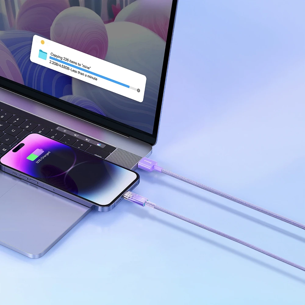 Greito įkrovimo kabelis Baseus USB-A su Lightning Explorer Series 2m, 2.4A (baltas)