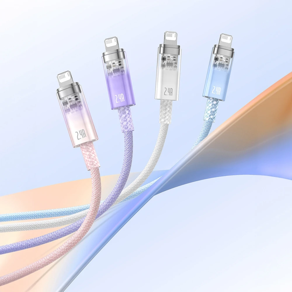 Greito įkrovimo kabelis Baseus USB-A su Lightning Explorer Series 2m, 2.4A (baltas)