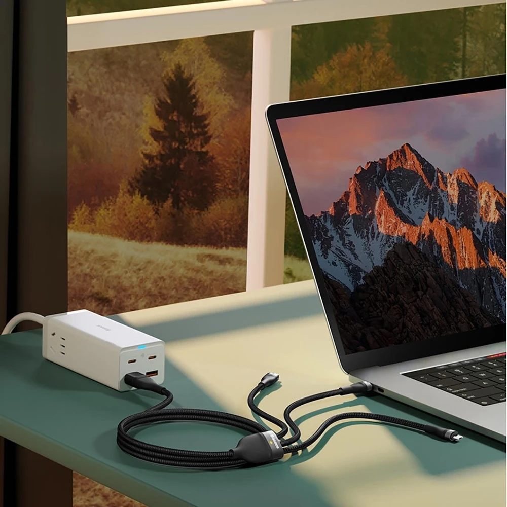 Baseus Flash Series 2 3in1 USB laidas USB-C + micro USB + Lightning 100W 1.2m – Mėlynas