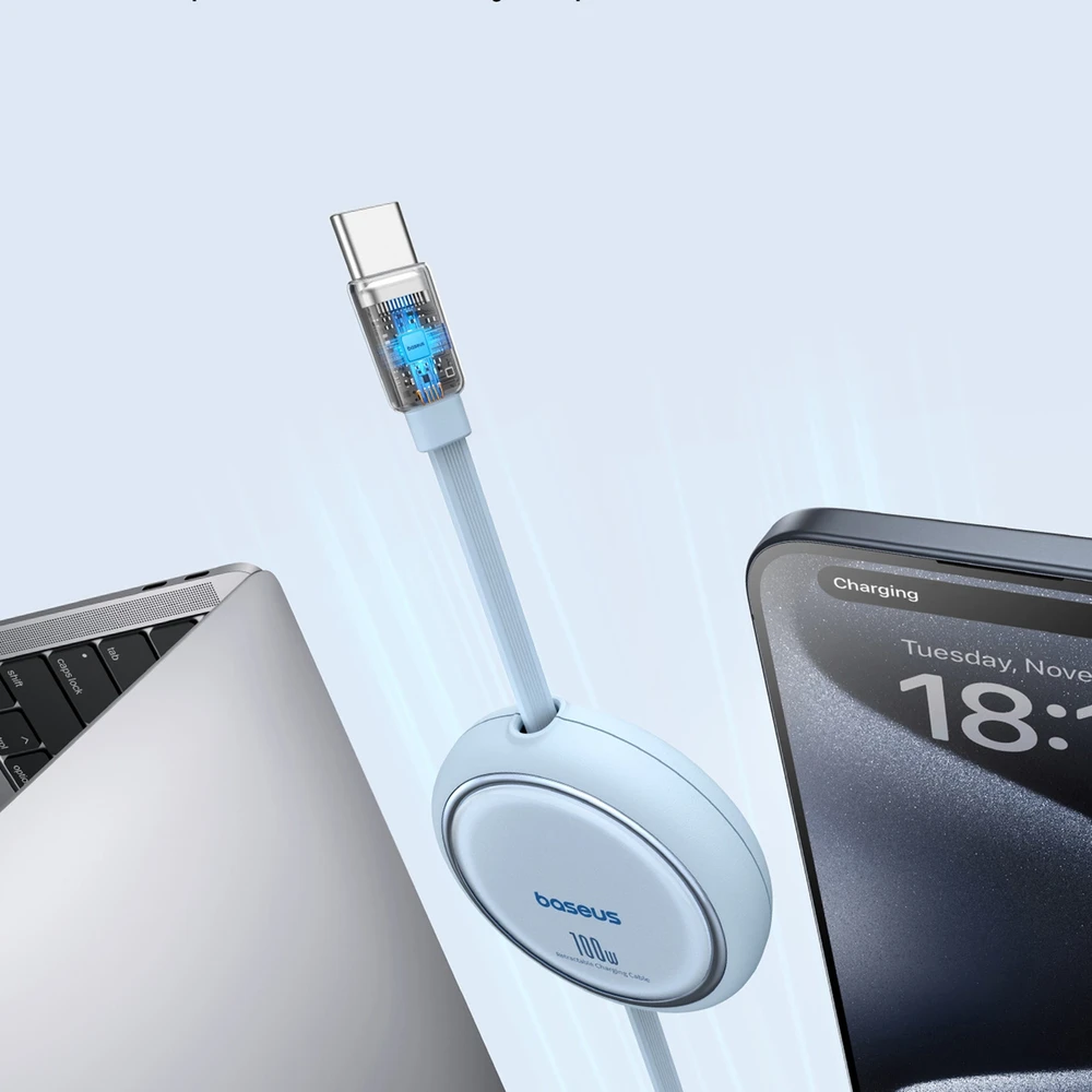 Laidas iš USB-C į USB-C Baseus Free2Draw, PD, 100 W, 1 m (mėlynas)