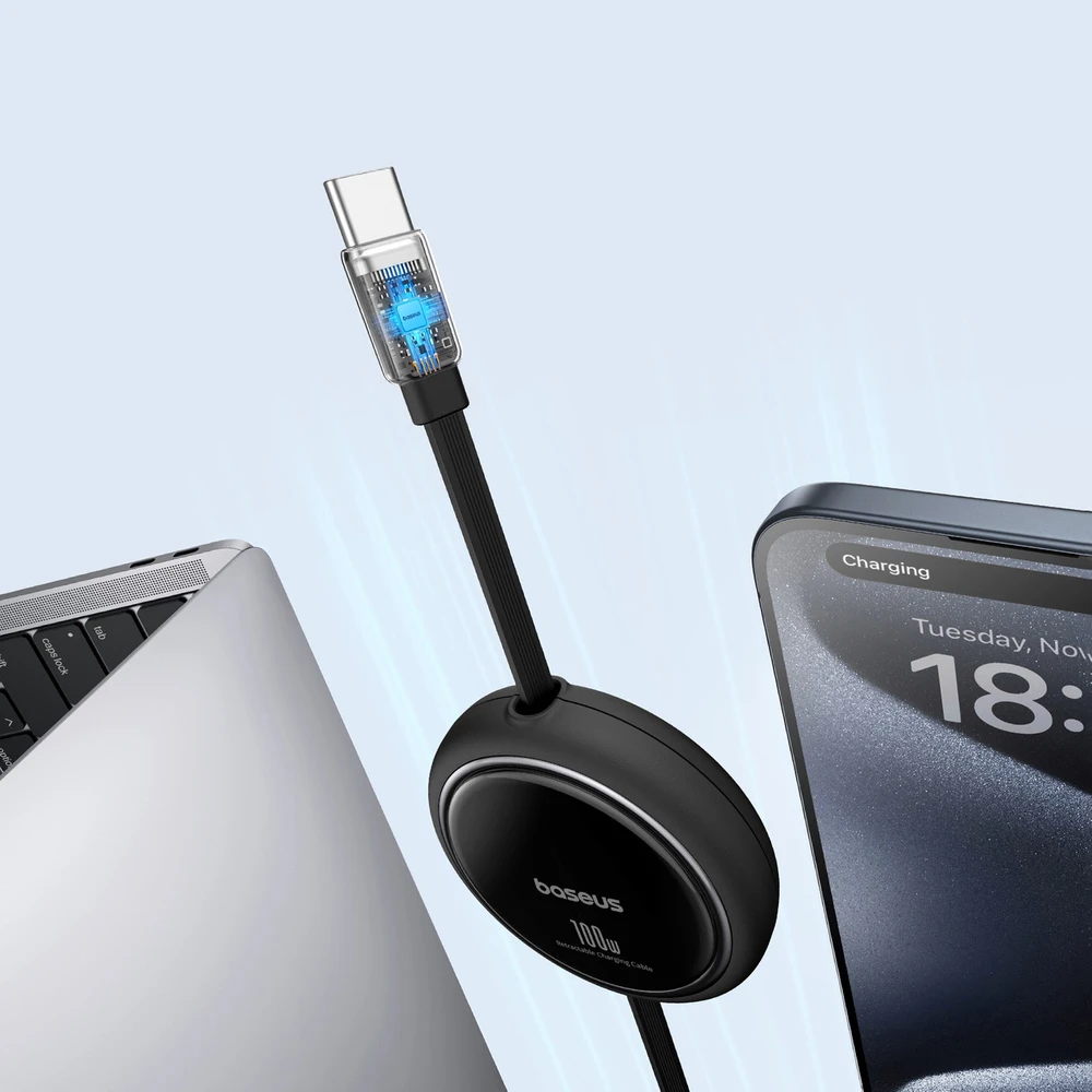 Laidas iš USB-C į USB-C Baseus Free2Draw, PD, 100 W, 1 m (juodas)