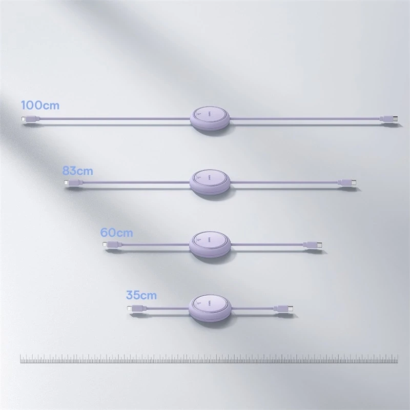 USB kabelis Baseus Free2Pull USB-C iki iP 20W 1m (violetinė)