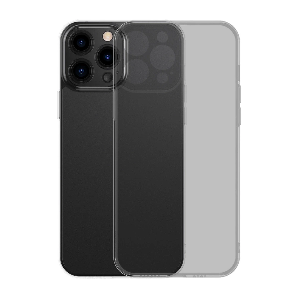 „Baseus“ matinio stiklo dėklas, skirtas „Apple iPhone 13 Pro“, kietas dėklas su gelio rėmeliu, juodos spalvos (ARWS000401)