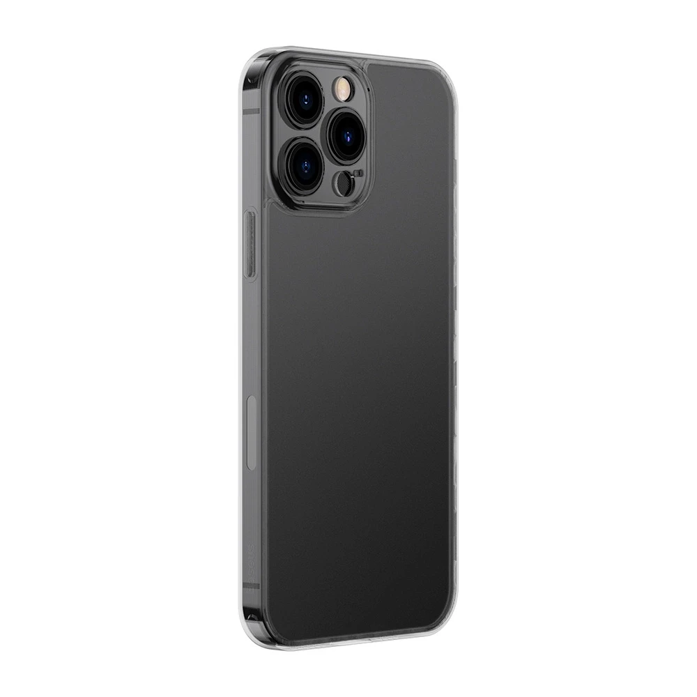 „Baseus“ matinio stiklo dėklas, skirtas „Apple iPhone 13 Pro“, kietas dėklas su gelio rėmeliu, juodos spalvos (ARWS000401)
