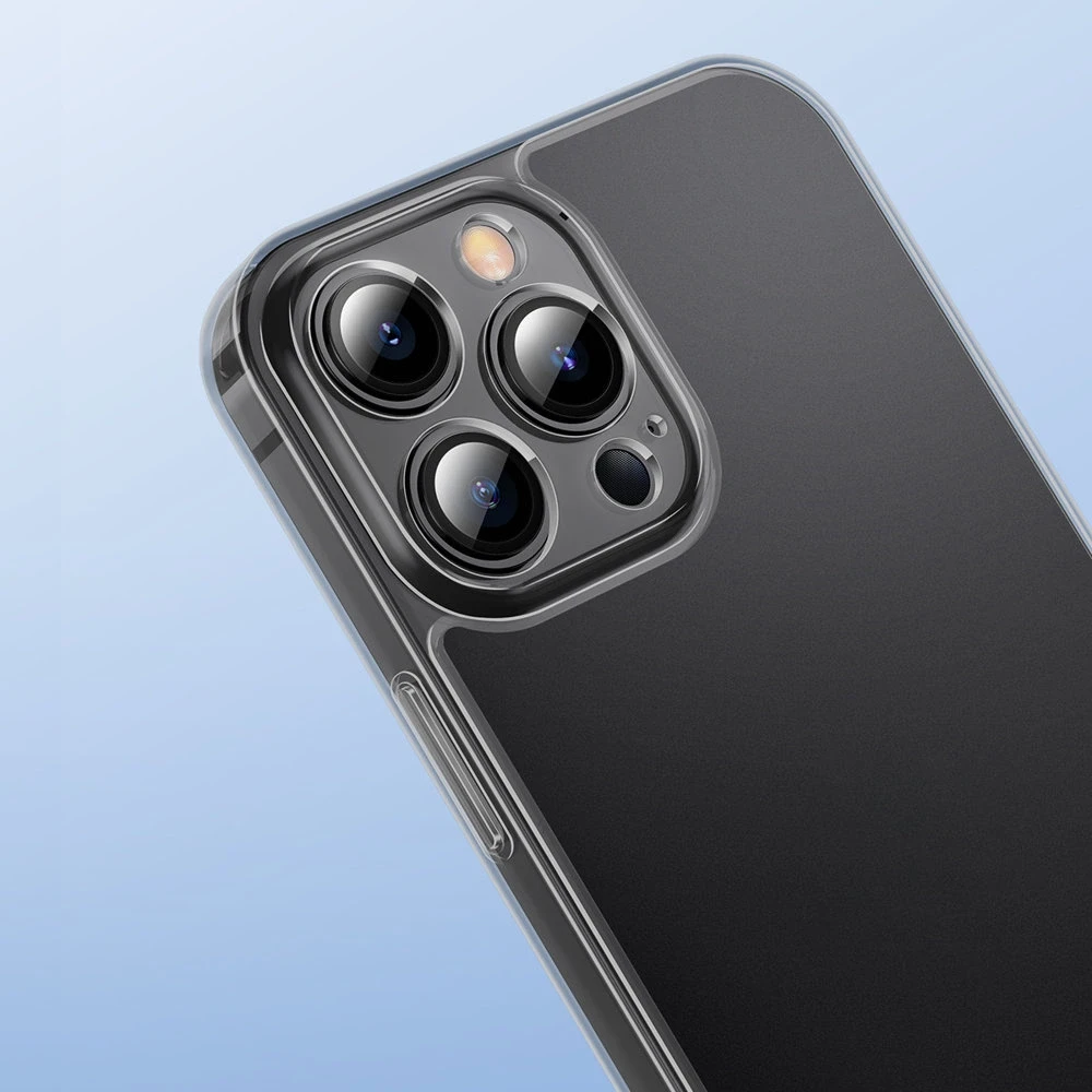 „Baseus“ matinio stiklo dėklas, skirtas „Apple iPhone 13 Pro“, kietas dėklas su gelio rėmeliu, juodos spalvos (ARWS000401)